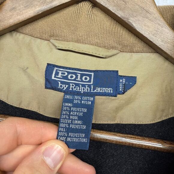 Vintage Ralph Lauren Jacket Men's Medium Brown Tan Fleece Lined Corduroy Collar - Picture 5 of 15